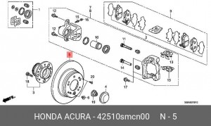 Диск тормозной 42510SMCN00 HONDA