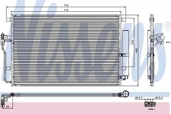 Радиатор кондиционера 94917 NISSENS