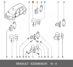 Петля - шарнир открывания двери 8200885639 RENAULT