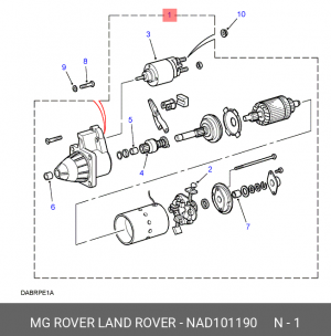 Стартер NAD101190 MG ROVER LAND ROVER