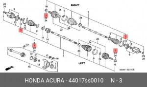 Пыльник ШРУСа (комплект) 44017SS0010 HONDA