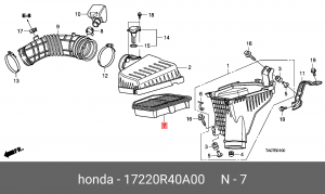 Фильтр воздушный 17220-R40-A00 HONDA