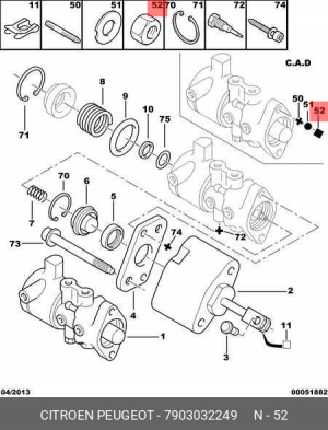 Гайка, выпускной коллектор 79 03032249 CITROEN PEUGEOT