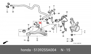 Подвеска, рычаг независимой подвески колеса 51392-S5A-004 HONDA