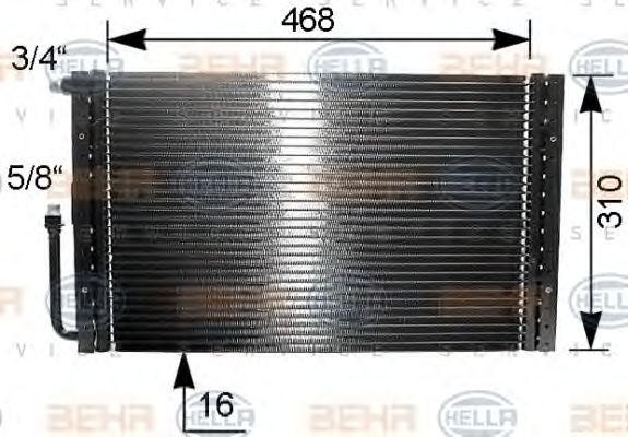 Конденсатор, кондиционер 8FC351038131 HELLA