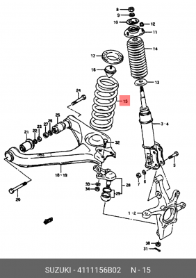 Пружина ходовой части 41111-56B02 SUZUKI