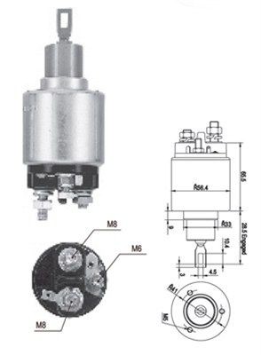 Тяговое реле, стартер 940113050558 MAGNETI MARELLI