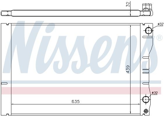 Радиатор, охлаждение двигател 63881 NISSENS