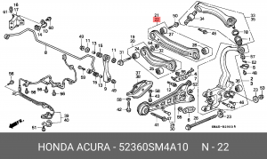 Рычаг независимой подвески колеса, подвеска колеса 52360SM4A10 HONDA