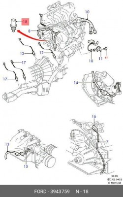 Датчик детонации 3943759 FORD