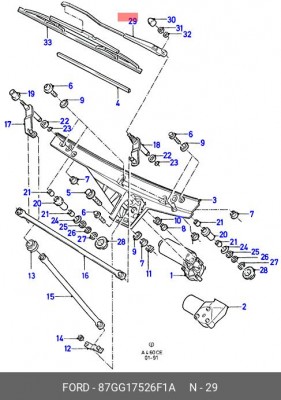 Рычаг стеклоочистителя, система очистки окон 87GG-17526-F1A FORD