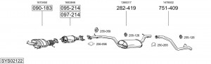 Средний глушитель выхлопных газов 211063 BOSAL