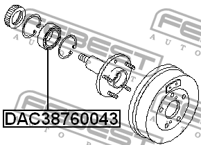 Подшипник ступицы колеса DAC38760043 FEBEST