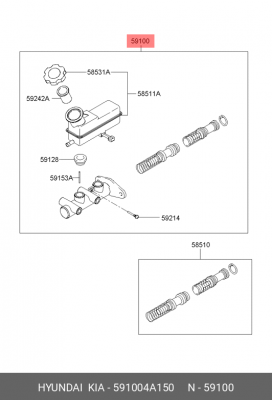 Главный тормозной цилиндр 591004A150 HYUNDAI KIA