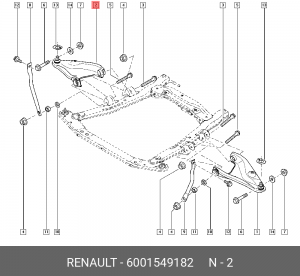 Подвеска, рычаг независимой подвески колеса 6001549182 RENAULT