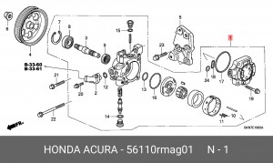 Гидравлический насос, рулевое управление 56110RMAG01 HONDA