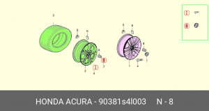 Гайка крепления колеса 90381S4L003 HONDA
