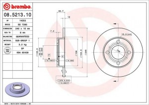 Тормозной диск 08.5213.10 BREMBO