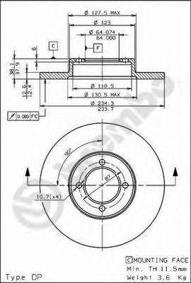 Тормозной диск 08.5865.10 BREMBO