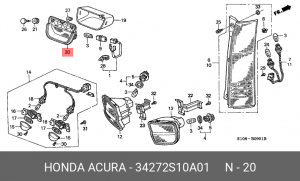 Фонарь задний противотуманный 34272S10A01 HONDA