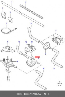 Регулятор давления подачи топлива 83BB9D916AA FORD