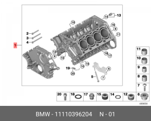 Блок цилиндров 11 11 0 396 204 BMW