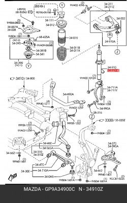 Амортизатор подвески GP9A-34-900C MAZDA