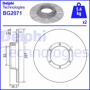 Тормозной диск BG2071 DELPHI