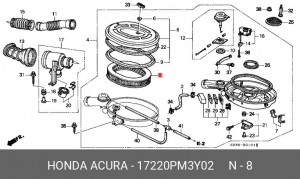 Воздушный фильтр 17220PM3Y02 HONDA
