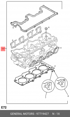 Комплект прокладок, головка цилиндра 97719427 GENERAL MOTORS