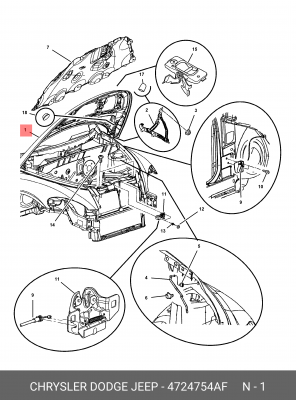 Капот двигателя 4724 754AF CHRYSLER