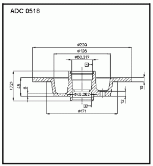 Диск тормозной ADC0518 ALLIED NIPPON