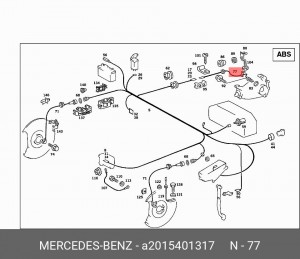 Датчик, частота вращения колеса; Датчик, продольная ускорение A 201 540 13 17 MERCEDES BENZ