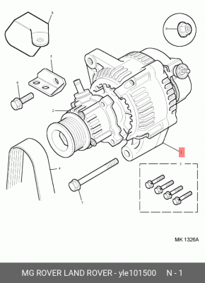 Генератор YLE101500 MG ROVER LAND ROVER