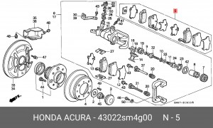 Комплект тормозных колодок, диско 43022-SM4-G00 HONDA