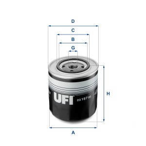 Масляный фильтр 23.167.00 UFI