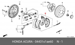 Комплект тормозных колодок 04431S1AE60 HONDA