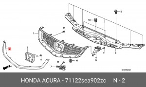 Молдинг решетки радиатора 71122SEA902ZC HONDA