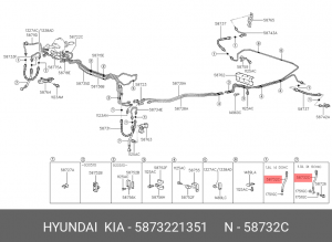 Тормозной шланг 5873221351 HYUNDAI KIA