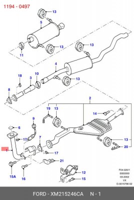 Труба приемная XM215246CA FORD