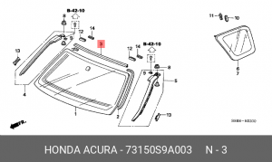Молдинг стекла 73150S9A003 HONDA