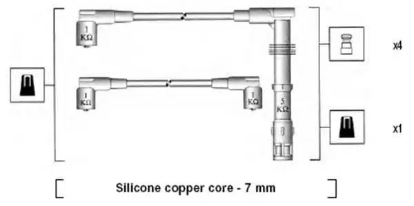 Ккомплект проводов зажигания 941055120536 MAGNETI MARELLI