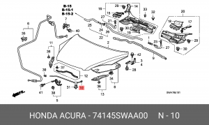 Упор капота 74145SWAA00 HONDA