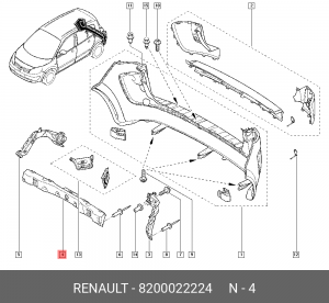 Кронштейн крепления бампера 8200022224 RENAULT