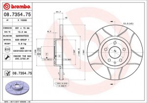Тормозной диск 08.7354.75 BREMBO