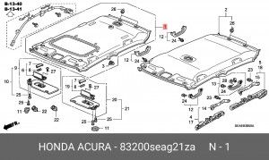 Обшивка потолка 83200SEAG21ZA HONDA