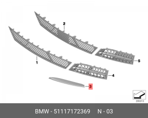 Молдинг бампера 51 11 7 172 369 BMW