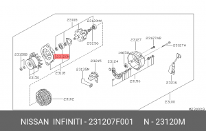 Ремкомплект, распределитель зажигания 23120-7F001 NISSAN
