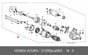 Стартер 31200PCA003 HONDA