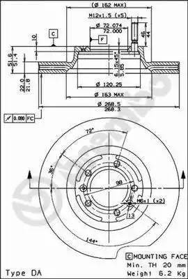 Тормозной диск 09411510 BREMBO